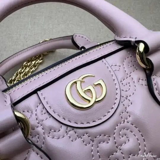 Hyperpeter leather GG GUCCI matelassé top handle bag 0501